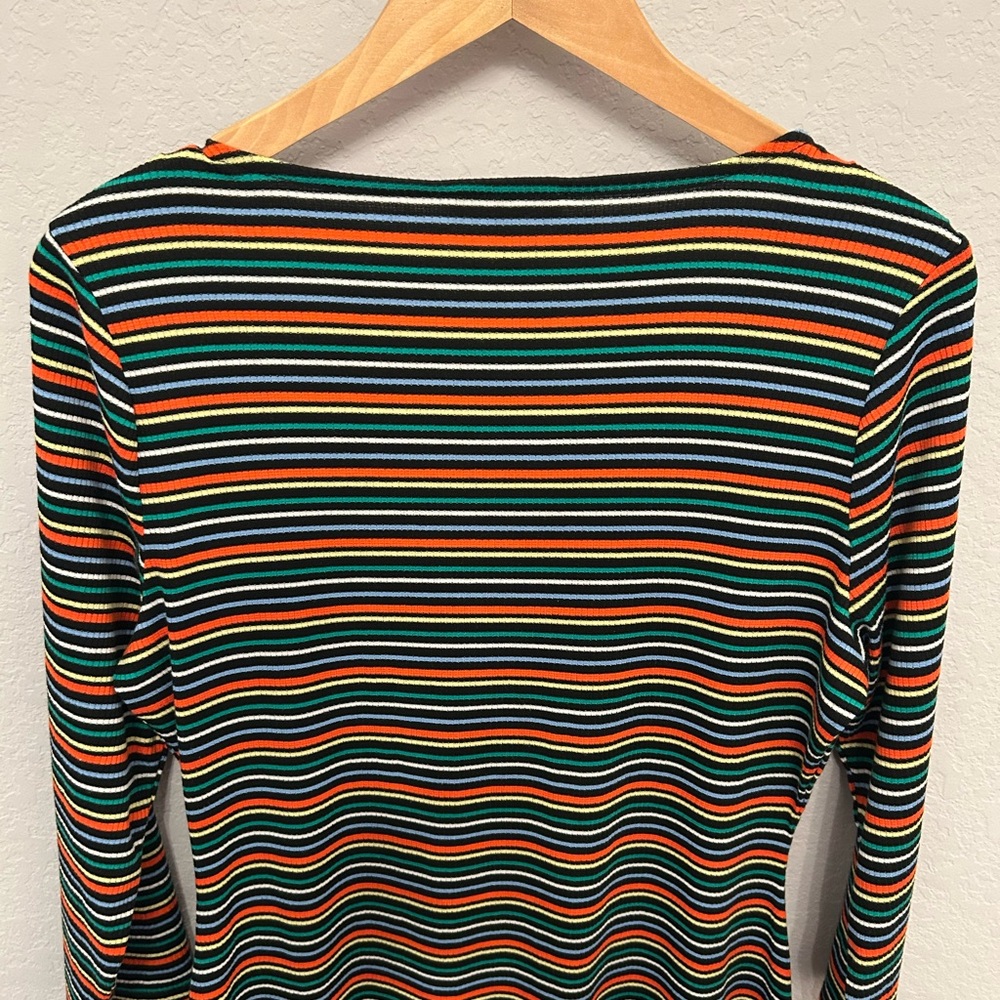 Ultra Flirt Multicolor Striped Long Sleeve Dress - Picture 5 of 5